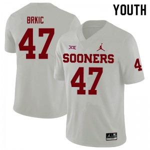 Youth Gabe Brkic White Oklahoma Sooners Jordan Brand College Football #47 Jersey 402342-284