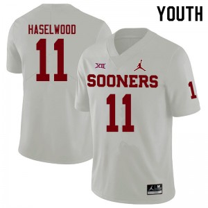 Youth Jadon Haselwood White Oklahoma Sooners Jordan Brand College Football #11 Jersey 543793-361