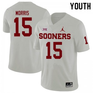 Youth Jamal Morris White Oklahoma Sooners Jordan Brand College Football #15 Jersey 265298-513