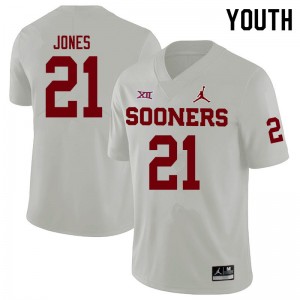 Youth Ryan Jones White Oklahoma Jordan Brand College Football #21 Jersey 460802-432