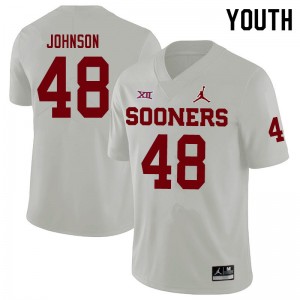 Youth Stephen Johnson White OU Sooners Jordan Brand College Football #48 Jersey 851548-738