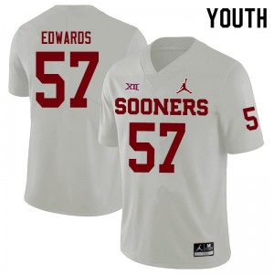 Youth Zach Edwards White Oklahoma Jordan Brand College Football #57 Jersey 554428-908