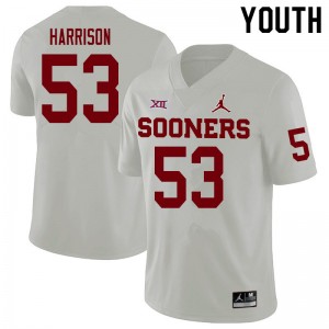 Youth Anton Harrison White Sooners College Football #53 Jersey 574464-139