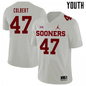 Youth Asa Colbert White Oklahoma Jordan Brand College Football #47 Jersey 681811-755