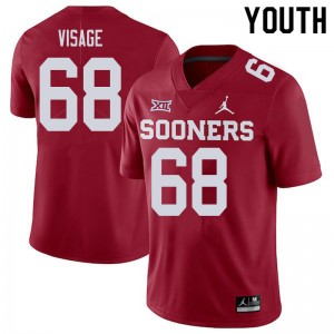 Youth Ayden Visage Crimson Oklahoma Sooners College Football #68 Jersey 463069-279
