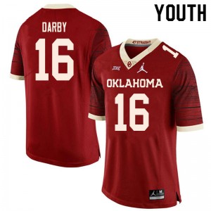 Youth Brian Darby Retro Sooners College Football #16 Jersey 239158-710
