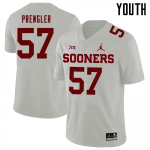 Youth Brock Prengler White OU Jordan Brand College Football #57 Jersey 691694-877