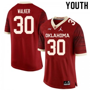 Youth Brynden Walker Retro Sooners College Football #30 Jersey 397783-606
