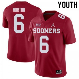 Youth Cade Horton Crimson Oklahoma Sooners College Football #6 Jersey 273214-968
