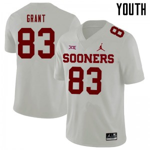 Youth Cason Grant White Sooners Jordan Brand College Football #83 Jersey 816881-708