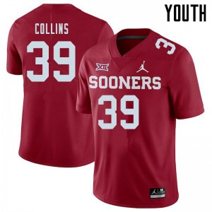 Youth Doug Collins Crimson Sooners Jordan Brand College Football #39 Jersey 836653-146