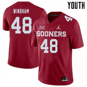 Youth Eric Windham Crimson Sooners Jordan Brand College Football #48 Jersey 839405-697