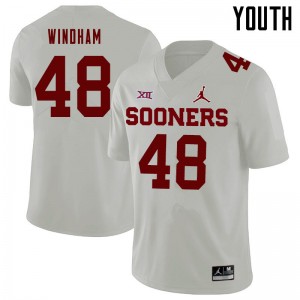 Youth Eric Windham White Oklahoma Sooners Jordan Brand College Football #48 Jersey 246530-129