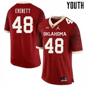 Youth Hunter Everett Retro Oklahoma Jordan Brand College Football #48 Jersey 540527-979
