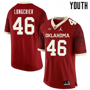 Youth Hunter Longcrier Retro OU Sooners Jordan Brand College Football #46 Jersey 471455-167