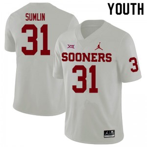 Youth Jackson Sumlin White OU College Football #31 Jersey 916553-135