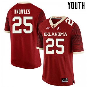 Youth Jaden Knowles Retro OU Jordan Brand College Football #25 Jersey 564376-560
