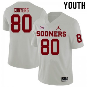 Youth Jalin Conyers White Sooners College Football #80 Jersey 863432-999