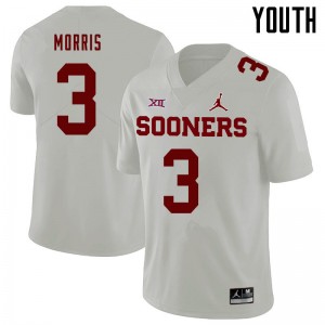 Youth Jamal Morris White Oklahoma Jordan Brand College Football #3 Jersey 871432-325