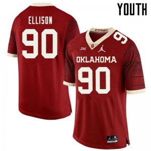 Youth Josh Ellison Retro Sooners Jordan Brand College Football #90 Jersey 783539-945