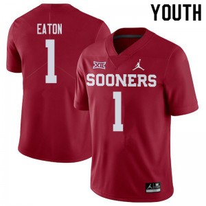 Youth Joshua Eaton Crimson OU College Football #1 Jersey 220959-286