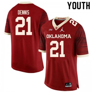 Youth Kendall Dennis Retro OU College Football #21 Jersey 506109-871
