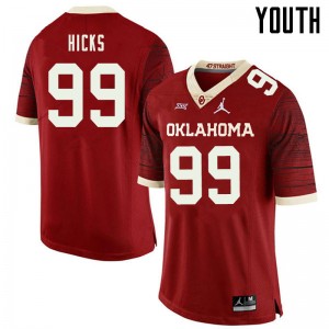 Youth Marcus Hicks Retro Oklahoma Jordan Brand College Football #99 Jersey 409732-848