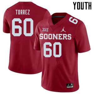 Youth Matt Torrez Crimson Sooners Jordan Brand College Football #60 Jersey 332763-132