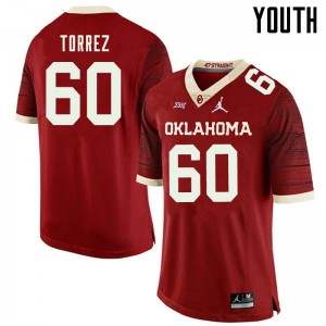 Youth Matt Torrez Retro Sooners Jordan Brand College Football #60 Jersey 757553-143