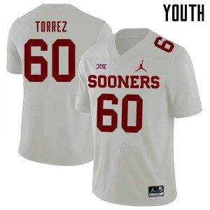 Youth Matt Torrez White Oklahoma Jordan Brand College Football #60 Jersey 377378-261