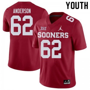 Youth Nate Anderson Crimson Oklahoma Sooners College Football #62 Jersey 169985-317