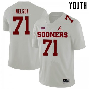 Youth Noah Nelson White OU Sooners Jordan Brand College Football #71 Jersey 769324-889
