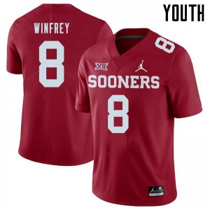 Youth Perrion Winfrey Crimson OU Sooners Jordan Brand College Football #8 Jersey 877765-961