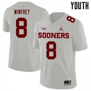 Youth Perrion Winfrey White OU Jordan Brand College Football #8 Jersey 392642-852