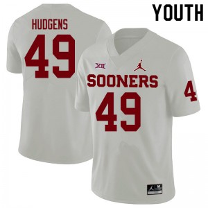 Youth Pierce Hudgens White Oklahoma College Football #49 Jersey 655276-574