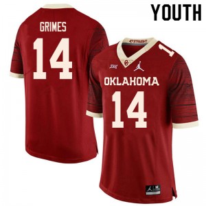 Youth Reggie Grimes Retro Oklahoma Sooners College Football #14 Jersey 414480-420