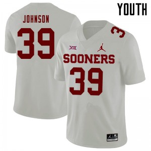 Youth Stephen Johnson White OU Sooners Jordan Brand College Football #39 Jersey 439136-630