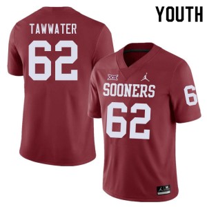 Youth Ben Tawwater Crimson OU College Football #62 Jersey 537749-791