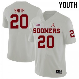 Youth Clayton Smith White Sooners College Football #20 Jersey 985065-868