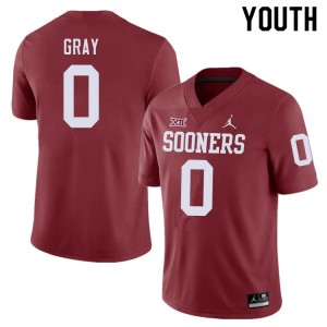 Youth Eric Gray Crimson OU Sooners College Football #0 Jersey 189156-195