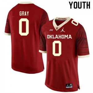 Youth Eric Gray Retro Oklahoma College Football #0 Jersey 825936-165