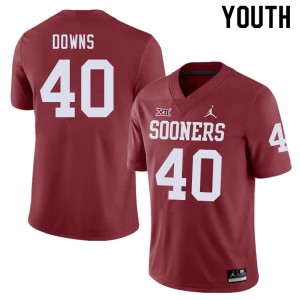 Youth Ethan Downs Crimson OU College Football #40 Jersey 677225-262