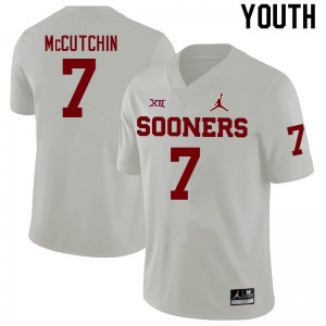 Youth Latrell McCutchin White Oklahoma College Football #7 Jersey 755402-376