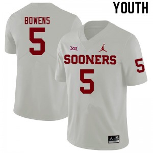 Youth Micah Bowens White OU College Football #5 Jersey 583521-586