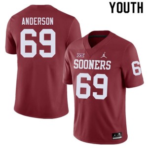 Youth Nate Anderson Crimson OU College Football #69 Jersey 886336-354