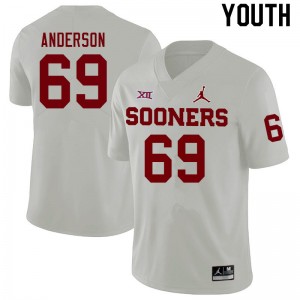 Youth Nate Anderson White Sooners College Football #69 Jersey 723279-163