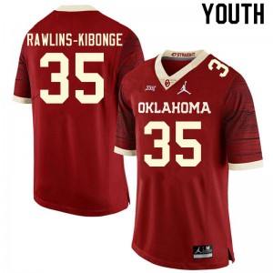 Youth Nathan Rawlins-Kibonge Retro OU Sooners College Football #35 Jersey 883243-617