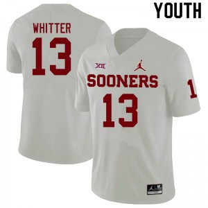 Youth Shane Whitter White Sooners College Football #13 Jersey 223680-527