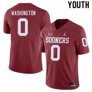Youth Woodi Washington Crimson OU Sooners College Football #0 Jersey 938048-878