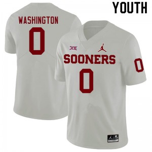Youth Woodi Washington White OU Sooners College Football #0 Jersey 789837-928